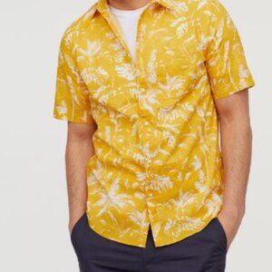 H&M Mens Yellow Button Down Shirt